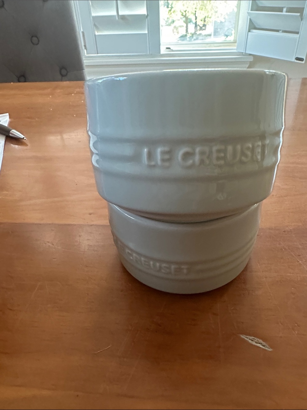 Le Creuset ® 7-Oz. Chambray Round Ramekins, Set of 2 off-white / ivory